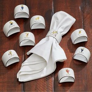 Pottery Barn - Set of 9 Reindeer Napkin Rings